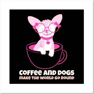 coffee and dogs- the world go round Posters and Art